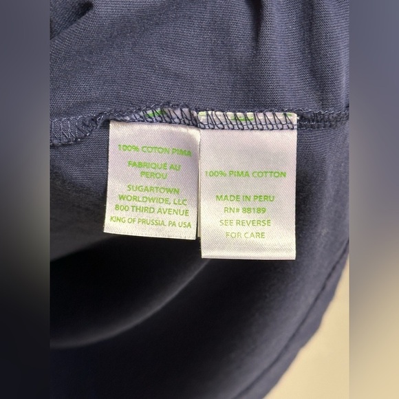 Lilly Pulitzer Finn Long Sleeve Cotton T-Shirt Dress Navy Bermudaful Women’s XS - Picture 6 of 11